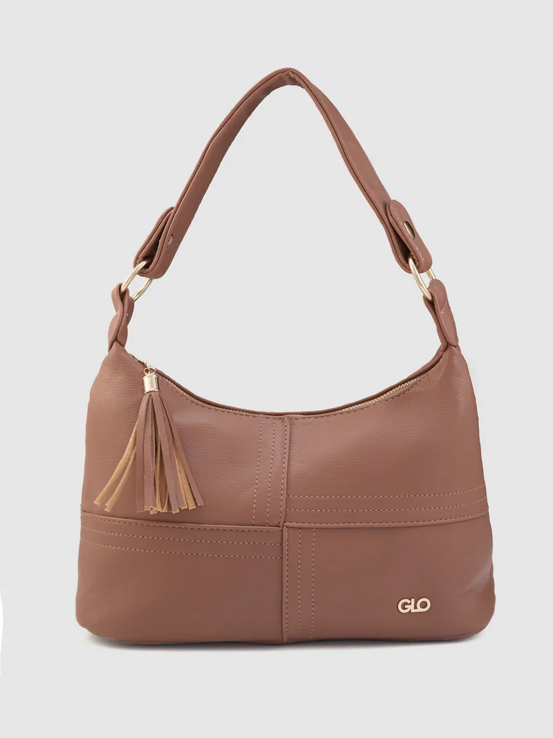 globus Globus Women Taupe Solid Casual Hobo Bag